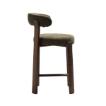 Tabouret Granite - tissu chenille vert / bois de frêne finition foncée - 7