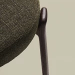 Tabouret Granite - tissu chenille vert / bois de frêne finition foncée - 5