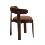 Chaise Granite - tissu chenille marron / bois de frêne finition foncée - 8