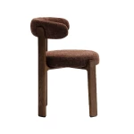 Chaise Granite - tissu chenille marron / bois de frêne finition foncée - 9