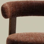 Chaise Granite - tissu chenille marron / bois de frêne finition foncée - 5