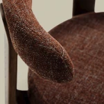 Chaise Granite - tissu chenille marron / bois de frêne finition foncée - 6
