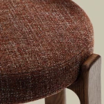Chaise Granite - tissu chenille marron / bois de frêne finition foncée - 7