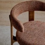 Chaise Granite - tissu chenille marron / bois de frêne finition foncée - 4