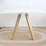 Table Carrée Arki Pedrali - 99x99 cm chêne et blanc - seconde vie - 2