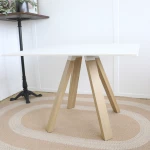 Table Carrée Arki Pedrali - 99x99 cm chêne et blanc - seconde vie - 3