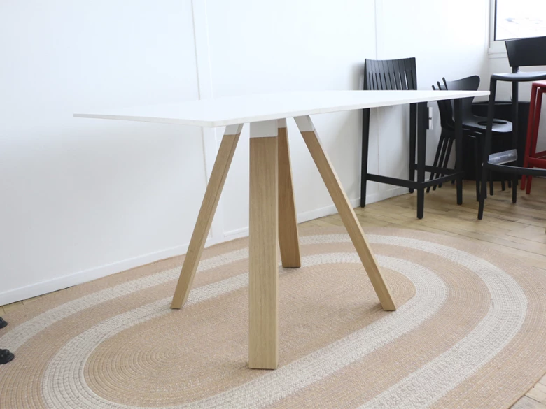 Table Carrée Arki Pedrali - 99x99 cm chêne et blanc - seconde vie