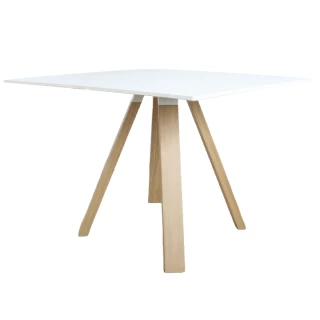 Table Carrée Arki Pedrali - 99x99 cm chêne et blanc - seconde vie