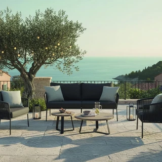 Salon de jardin Gabon - gris anthracite