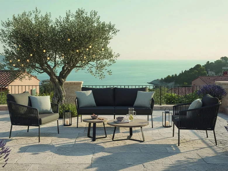 Salon de jardin Gabon - gris anthracite