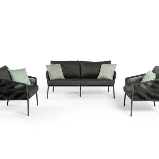 Salon de jardin Gabon - gris anthracite