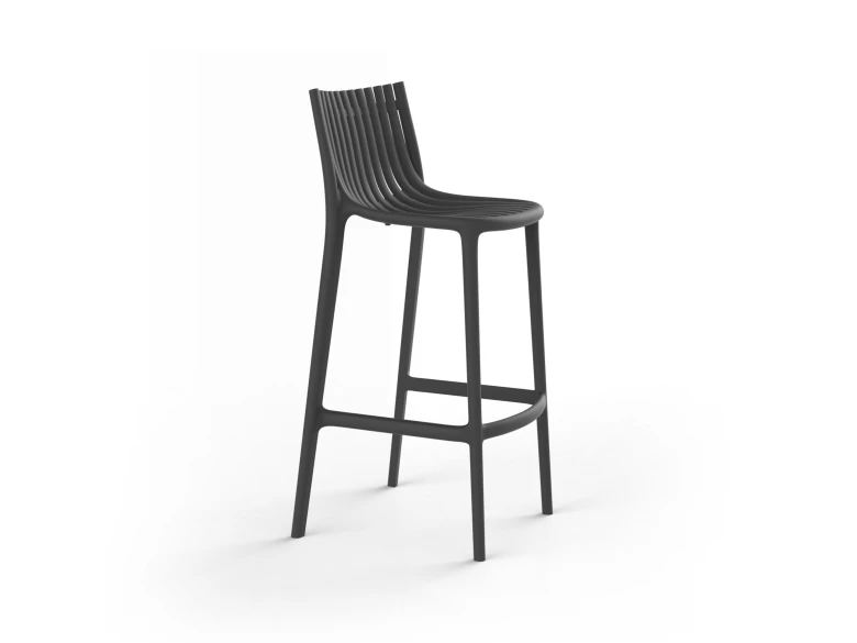 Tabouret Ibiza haut - noir - (lot de 4)
