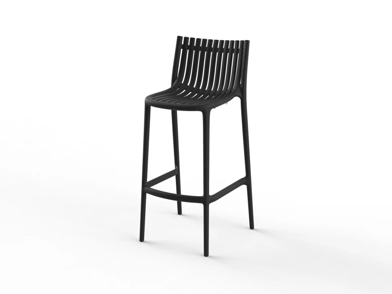 Tabouret Ibiza haut - noir - (lot de 4)