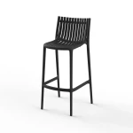 Tabouret Ibiza haut - noir - (lot de 4) - 5
