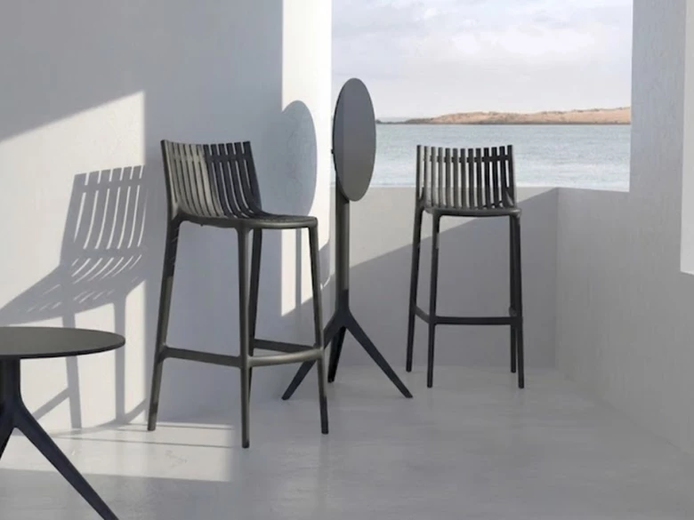 Tabouret Ibiza haut - noir - (lot de 4)