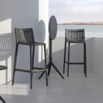 Tabouret Ibiza haut - noir - (lot de 4) - 2