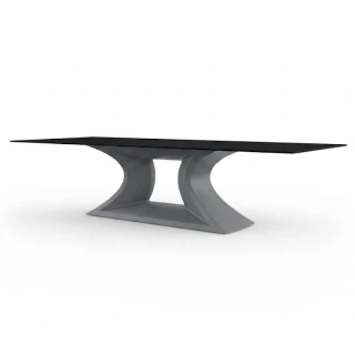 Table Rest 300 x 120 cm - pied anthracite / plateau noir