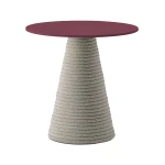 Table Ikon Twist 875 - base beige / plateau rouge - 1