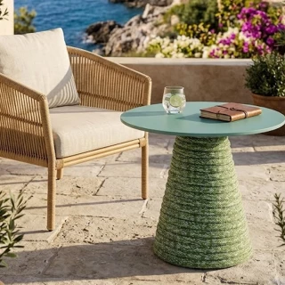 Table basse Ikon Twist 873 - base vert / plateau azure