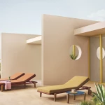 Table basse Fibra ronde 49x30 - plateau bleu - 2