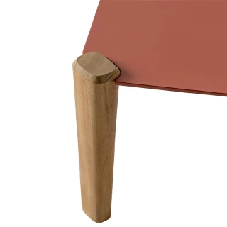Table basse Fibra rectangle 79x59x30 - plateau terracotta