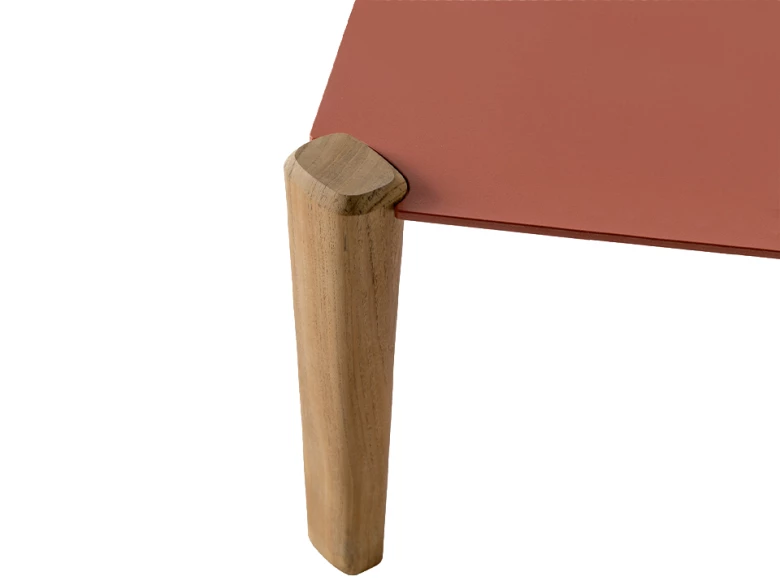 Table basse Fibra rectangle 79x59x30 - plateau terracotta