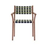 Chaise avec accoudoirs Nuova Guinea 3635 (lot de 2) - terracotta et tressage tricolore - 1