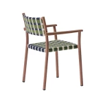 Chaise avec accoudoirs Nuova Guinea 3635 (lot de 2) - terracotta et tressage tricolore - 4