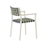 Chaise avec accoudoirs Nuova Guinea 3635 (lot de 2) - blanc et tressage tricolore - 4