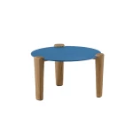 Table basse Fibra ronde 49x30 - plateau bleu - 1