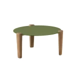 Table basse Fibra ronde 49x30 - plateau vert olive - 1