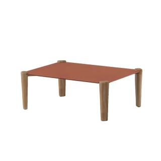 Table basse Fibra rectangle 79x59x30 - plateau terracotta
