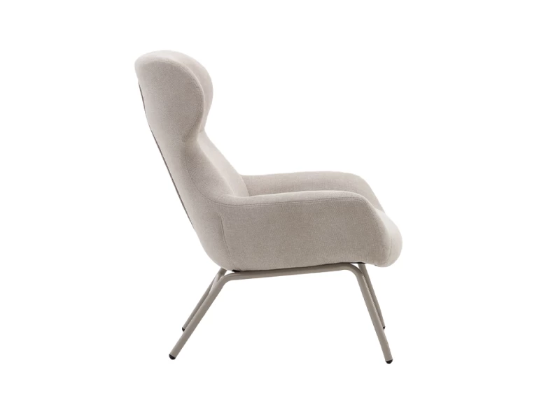 Fauteuil Belina - chenille beige / acier beige