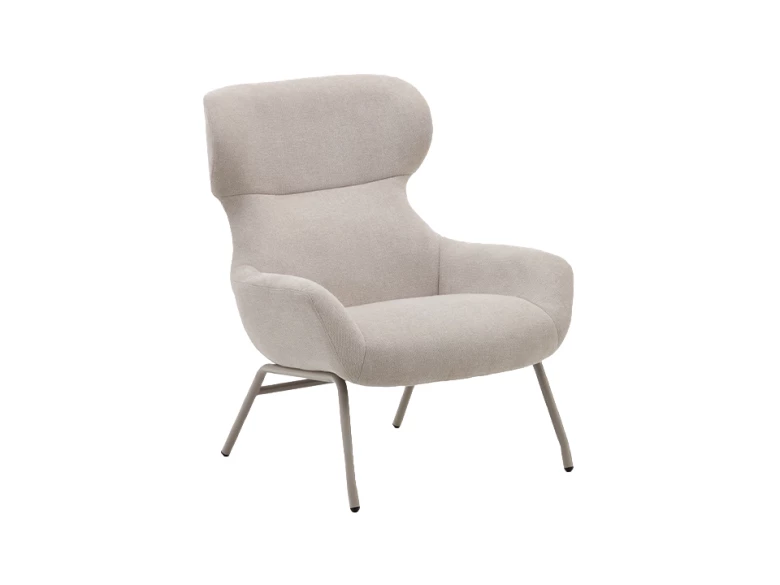 Fauteuil Belina - chenille beige / acier beige