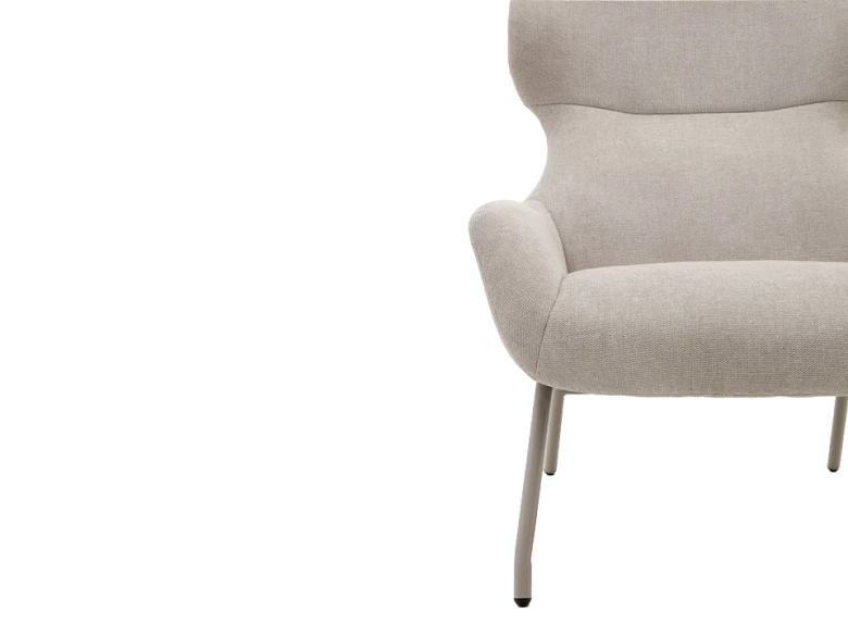 Fauteuil Belina - chenille beige / acier beige