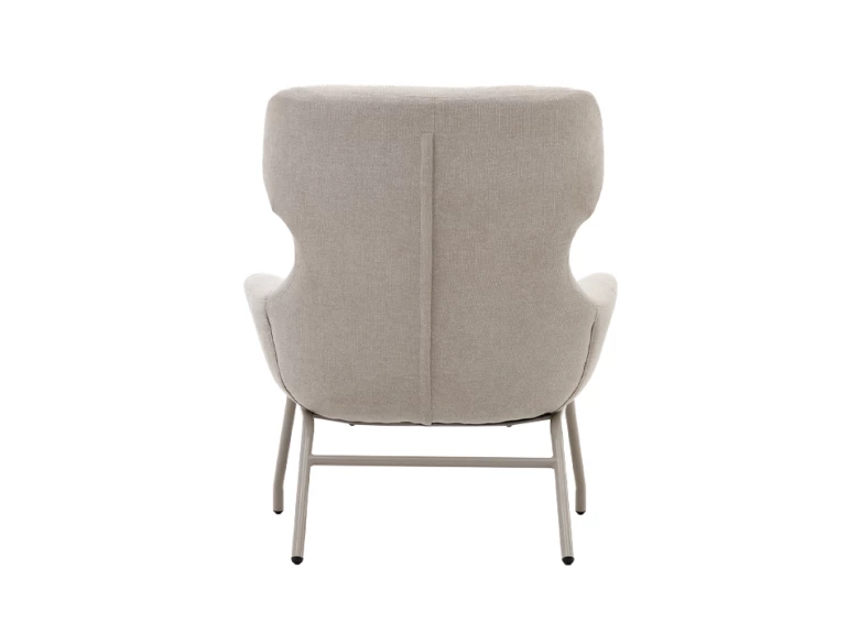 Fauteuil Belina - chenille beige / acier beige