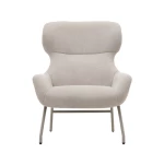 Fauteuil Belina - chenille beige / acier beige - 1
