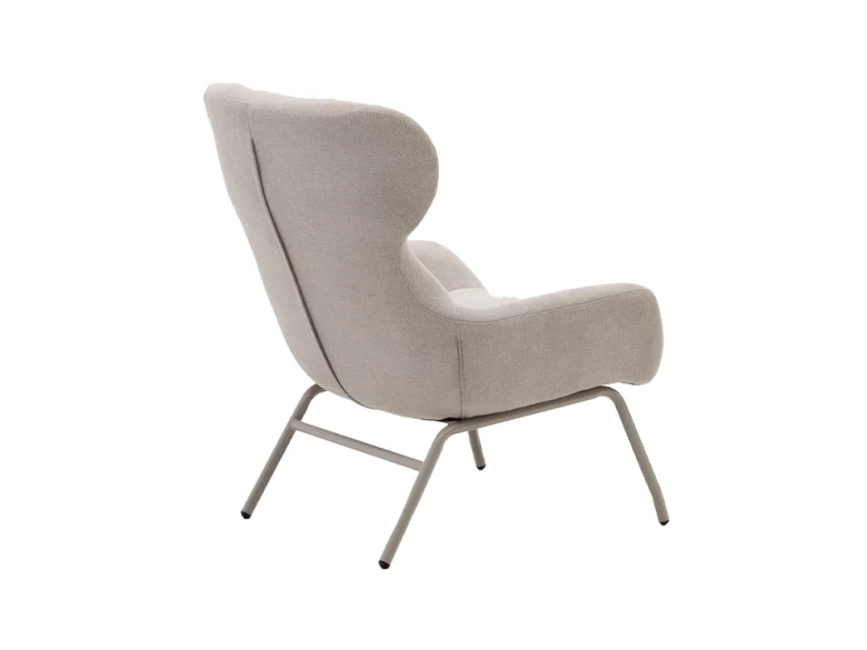 Fauteuil Belina - chenille beige / acier beige