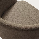 Chaise giratoire Marvin en chenille marron et pieds en chêne finition noyer - 8