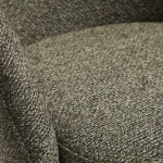 Chaise giratoire Marvin en chenille verte et pieds en chêne finition noyer - 8