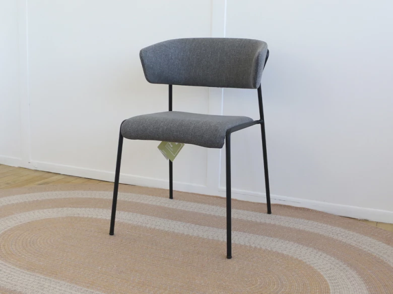 S·CAB - fauteuil Lisa avec accoudoirs - gris et noir - seconde vie