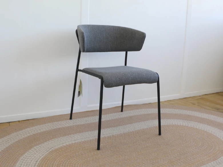 S·CAB - fauteuil Lisa avec accoudoirs - gris et noir - seconde vie
