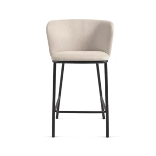 Kave Home - tabouret Ciselia - chenille beige et noir - seconde vie
