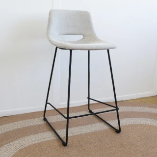 Kave Home - tabouret Zahara - beige et noir - seconde vie