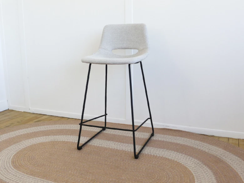 Kave Home - tabouret Zahara - beige et noir - seconde vie