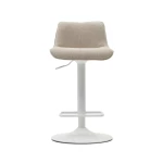 tabouret réglable Zenda - chenille beige et blanc mat - seconde vie (Lot de 3) - 1