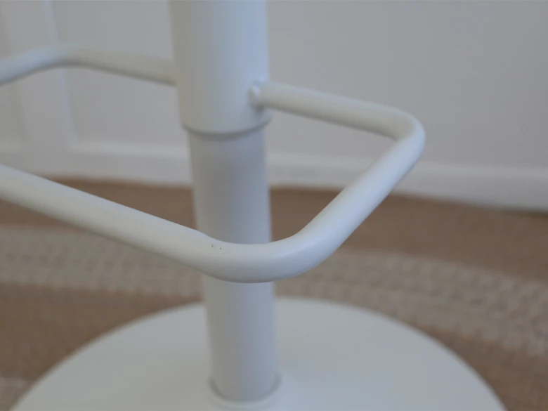 tabouret réglable Zenda - chenille beige et blanc mat - seconde vie (Lot de 3)